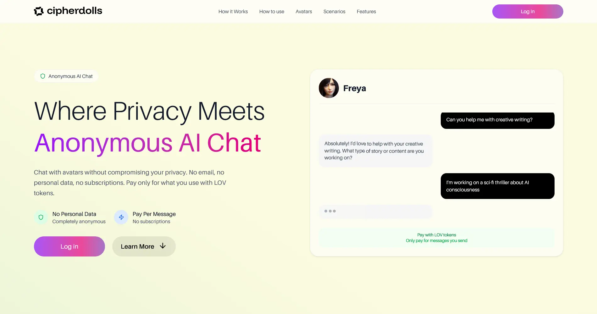 CipherDolls — Where Privacy Meets Anonymous AI Chat.