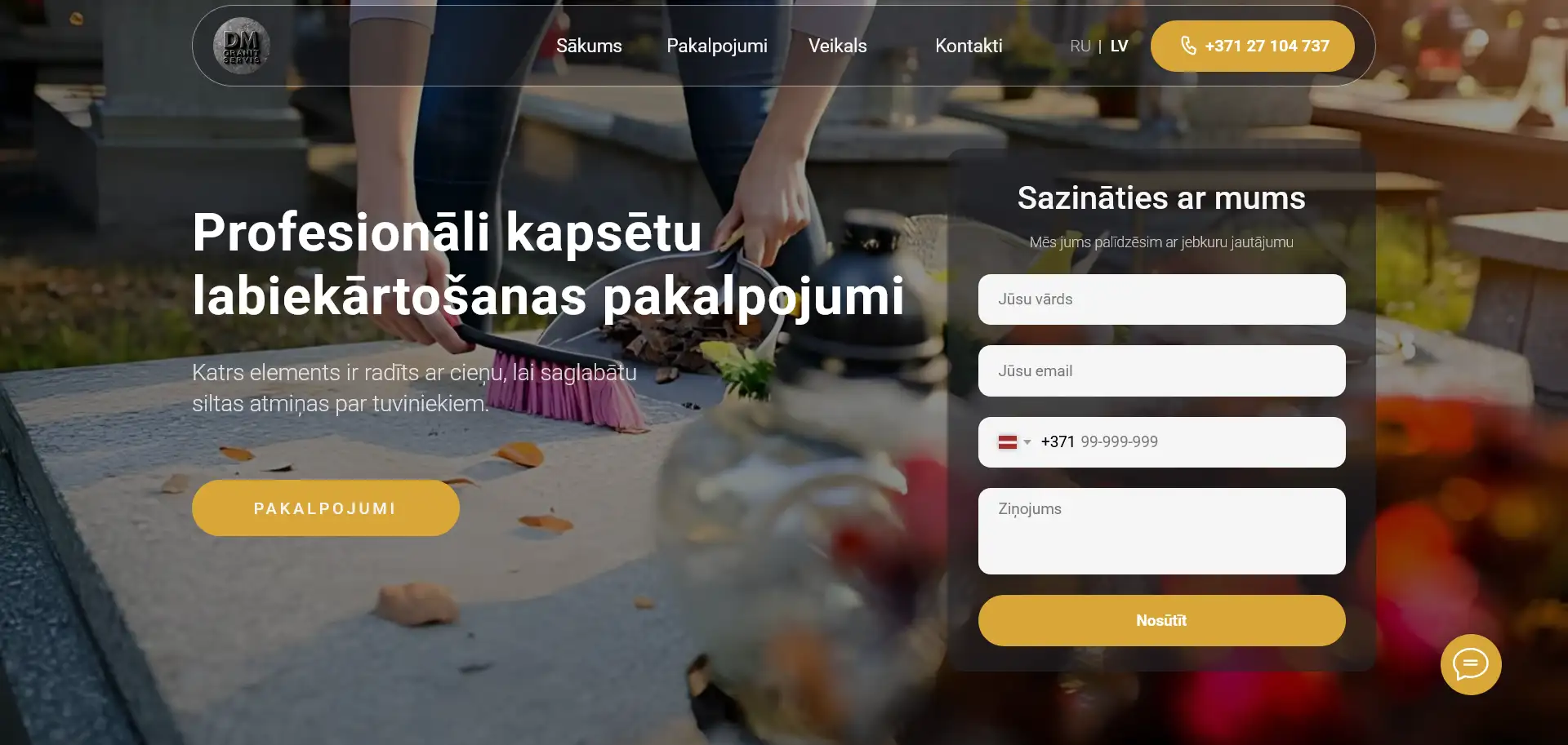 DM Granit — Profesionāli kapsētu labiekārtošanas pakalpojumi