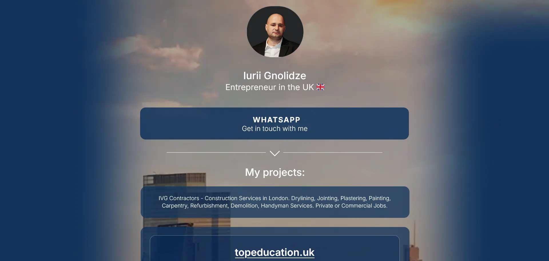 Iurii Gnolidze — Entrepreneur in the UK