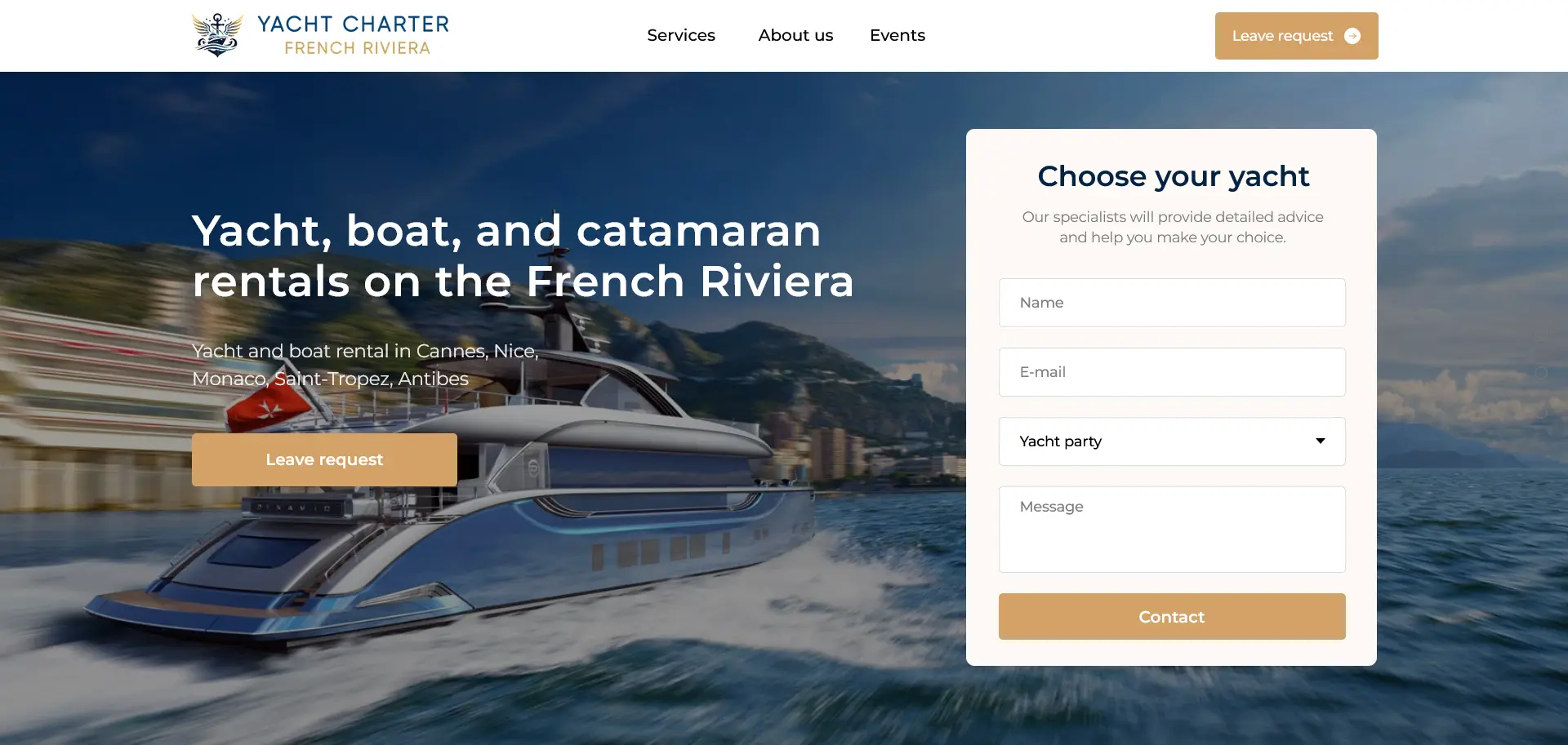 Yacht Charter - Rivera — Yacht and boat rental in Cannes, Nice, Monaco, Saint-Tropez, Antibes